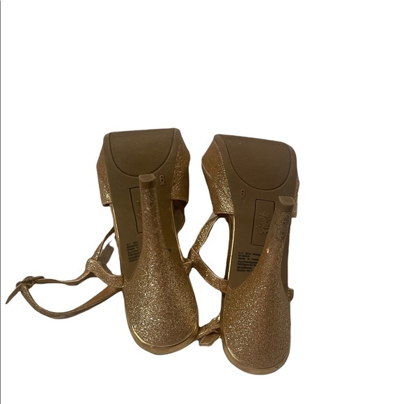 Fiona Gold Glitter Stilleto Heel Shoes Size 6 - Picture 4 of 5